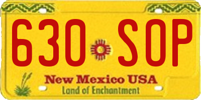 NM license plate 630SOP
