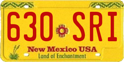 NM license plate 630SRI
