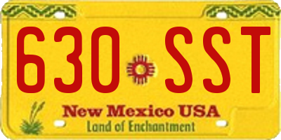 NM license plate 630SST