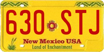 NM license plate 630STJ