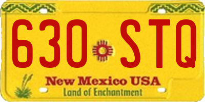 NM license plate 630STQ