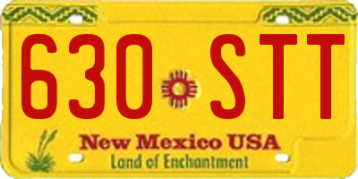 NM license plate 630STT