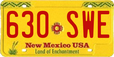 NM license plate 630SWE