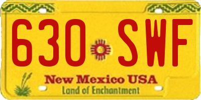 NM license plate 630SWF