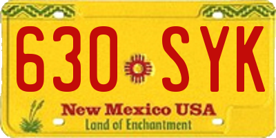 NM license plate 630SYK