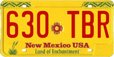 NM license plate 630TBR