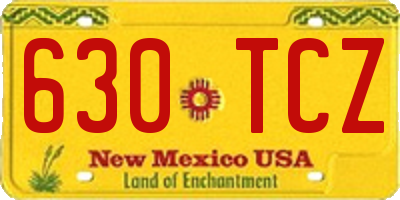 NM license plate 630TCZ