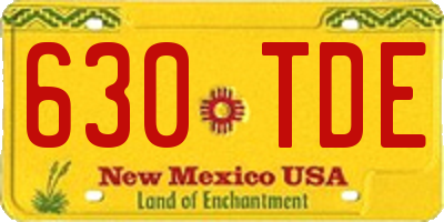 NM license plate 630TDE