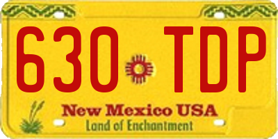 NM license plate 630TDP