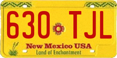 NM license plate 630TJL