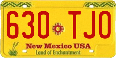 NM license plate 630TJO