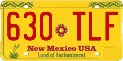 NM license plate 630TLF