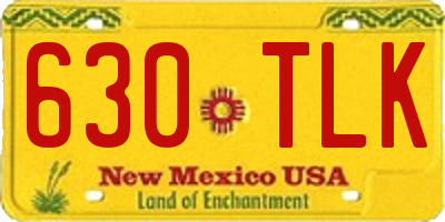 NM license plate 630TLK