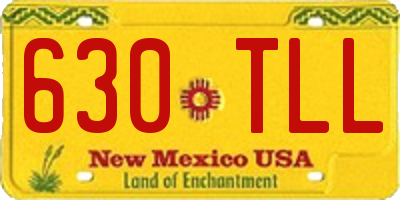 NM license plate 630TLL