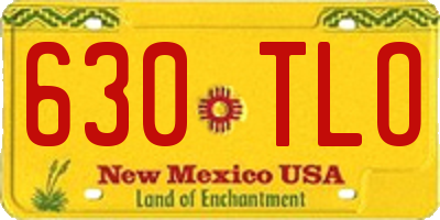 NM license plate 630TLO