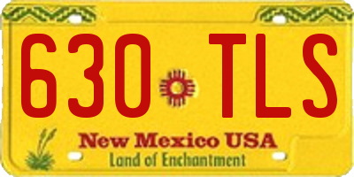 NM license plate 630TLS
