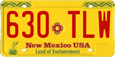 NM license plate 630TLW