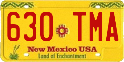 NM license plate 630TMA