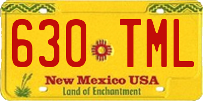 NM license plate 630TML