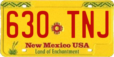 NM license plate 630TNJ