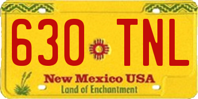 NM license plate 630TNL