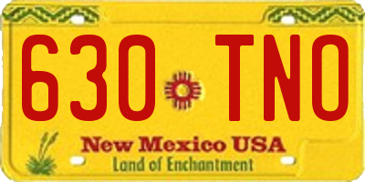 NM license plate 630TNO
