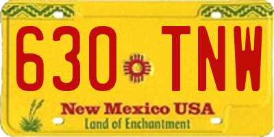 NM license plate 630TNW