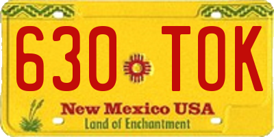 NM license plate 630TOK