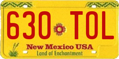NM license plate 630TOL