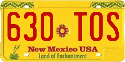 NM license plate 630TOS