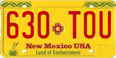 NM license plate 630TOU