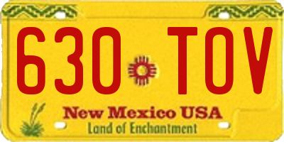 NM license plate 630TOV