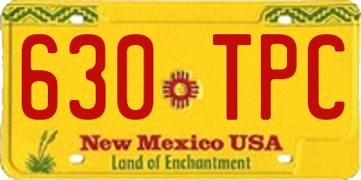 NM license plate 630TPC