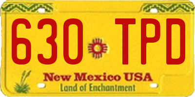 NM license plate 630TPD