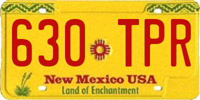 NM license plate 630TPR