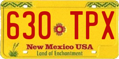 NM license plate 630TPX