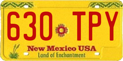 NM license plate 630TPY