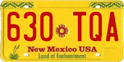 NM license plate 630TQA