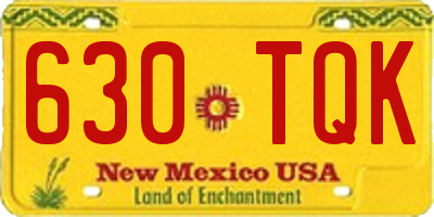 NM license plate 630TQK