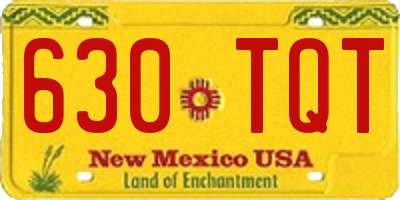 NM license plate 630TQT