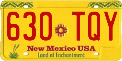 NM license plate 630TQY