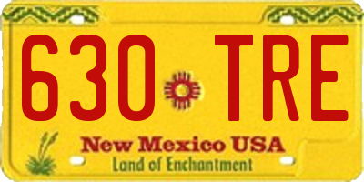 NM license plate 630TRE