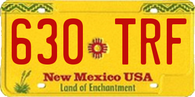NM license plate 630TRF