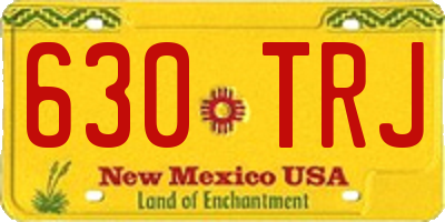 NM license plate 630TRJ