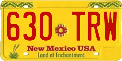 NM license plate 630TRW