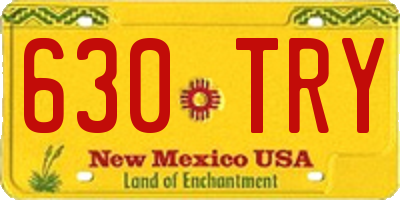 NM license plate 630TRY