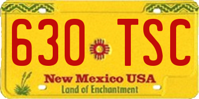 NM license plate 630TSC