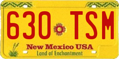 NM license plate 630TSM