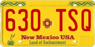 NM license plate 630TSQ