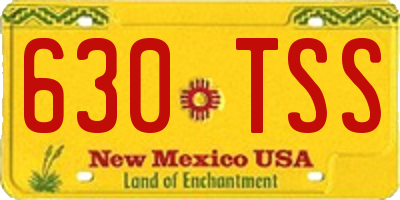 NM license plate 630TSS